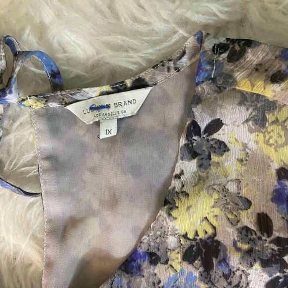 Lucky Brand floral short sleeve casual cite modest blouse plus size 1X - Picture 7 of 13